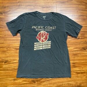 Ebbets Field Mens Gray Pacific Coast Baseball League Graphic T-Shirt Size Medium